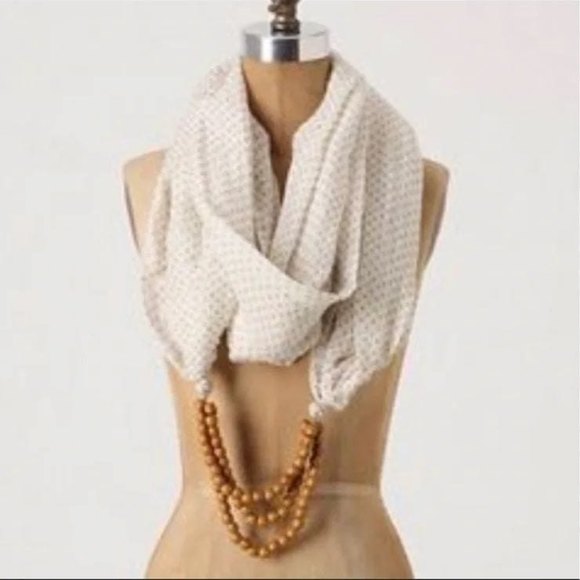 Anthropologie Accessories - Anthropologie White Voluminous Necklace Scarf/Wrap